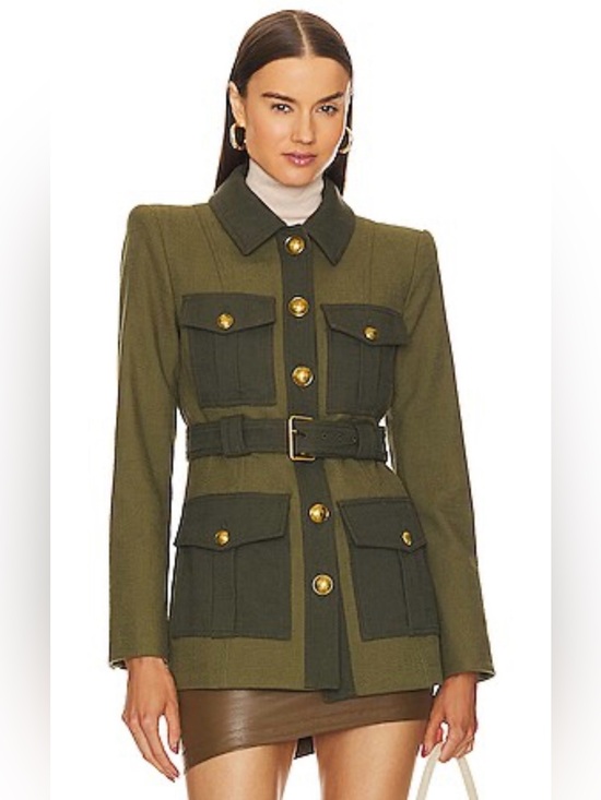 Veronica Beard Jackets & Blazers - Veronica Beard Sonoma in Army & Loden Olive Military-Style Belted Jacket Size 6